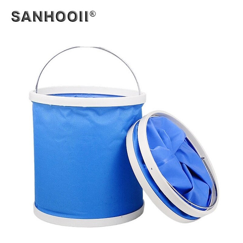 SANHOOII 11L Outdoors Vissen Essentiële Draagbare Opvouwbare Emmer Wasstraat Emmer Art Schilderij Borstel Wassen Kleur Willekeurige