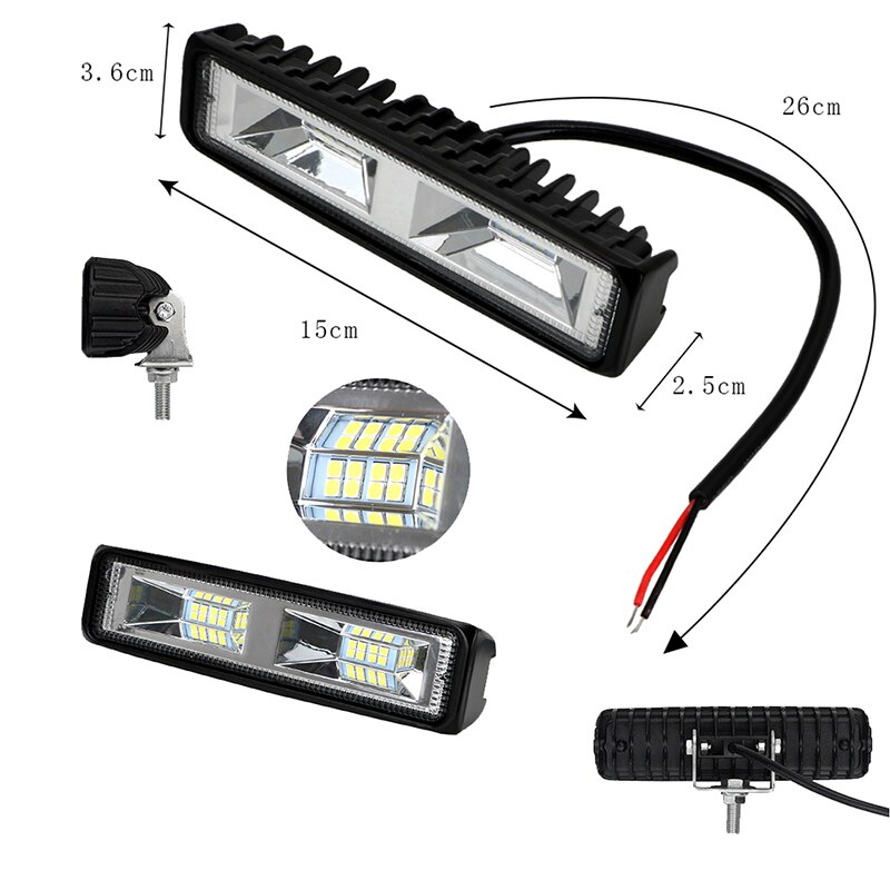 LED Headlights LED Work Spotlight LED Headlights 12-24V For Auto Motorcycle Truck Working Light 36W LED Work Light Spotlight: Default Title