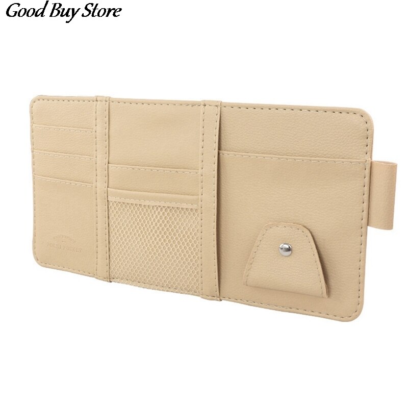 Bolsa organizadora para porta-celular, porta-celular, couro organizador para bagagem, adesivo mágico, de bolso, traseiro: Bege