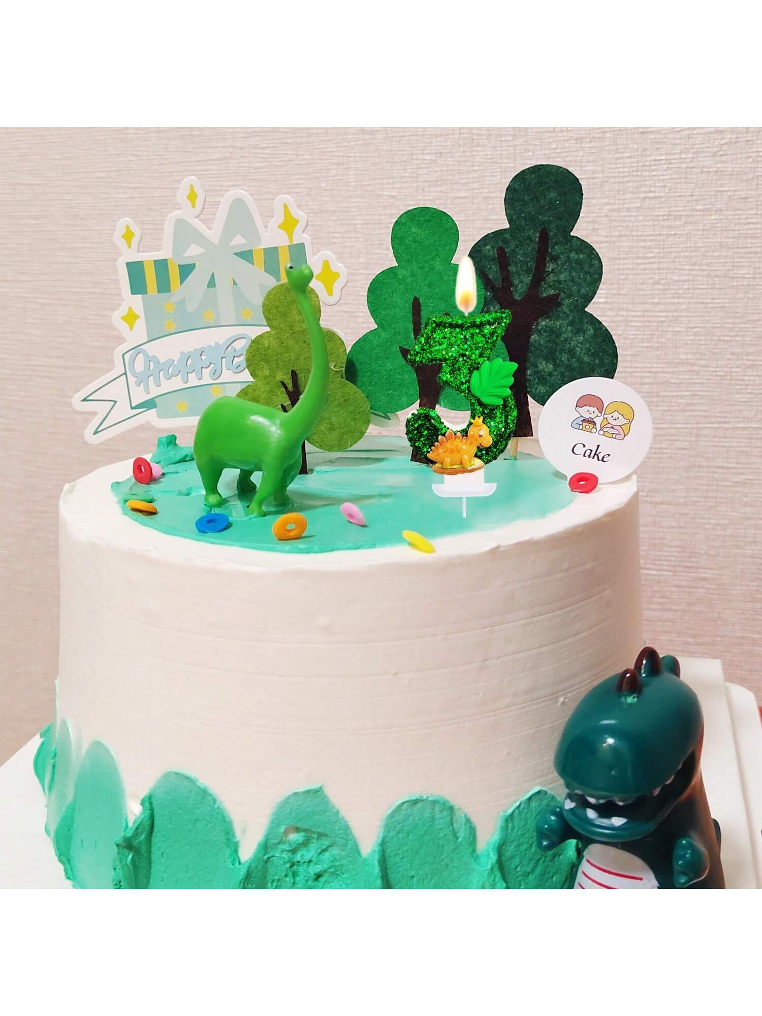 0-9 Number Birthday Candle,Happy Birthday Cake Candle, Birthday Baking Anniversary, Dinosaur Themed Party Supplies