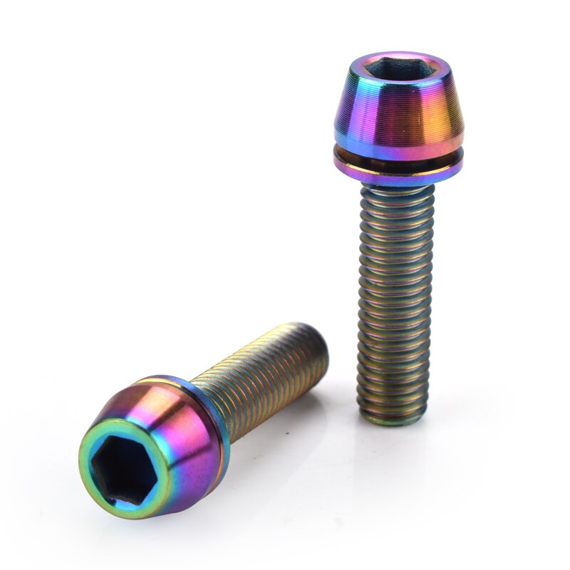 M6 * 20mm Ti śruba ze stopu tytanu z podkładką górski kierownica rowerowa szosowa wspornik rowerowy robić mostka rowerowego śrubin kolorowe śrubin 2 sztuk: 2szt tęcza