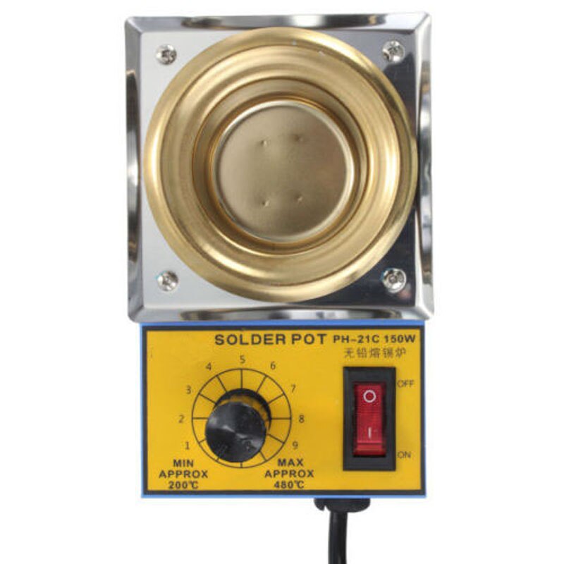 Soldadura por crisol con temperatura controlada, baño desoldado, latas de hojalata para placa de fusión, 50mm, 220V, 150W