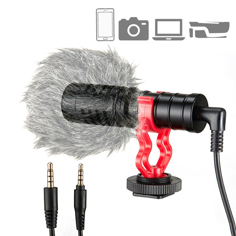 Condenser Microphone Camera Video Record Video Micro Mini Mic for Studio PC Phone With Stand