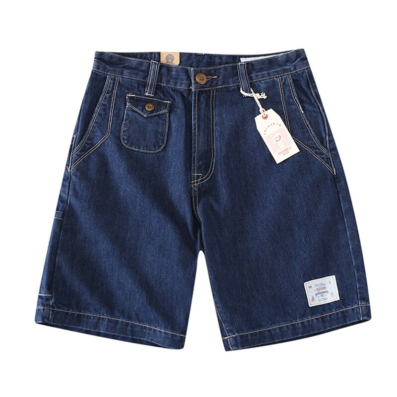 Japansk harajuku multi lommer blå jean shorts til mænd urban drenge streetwear vintage blå denim shorts plus størrelse: 36