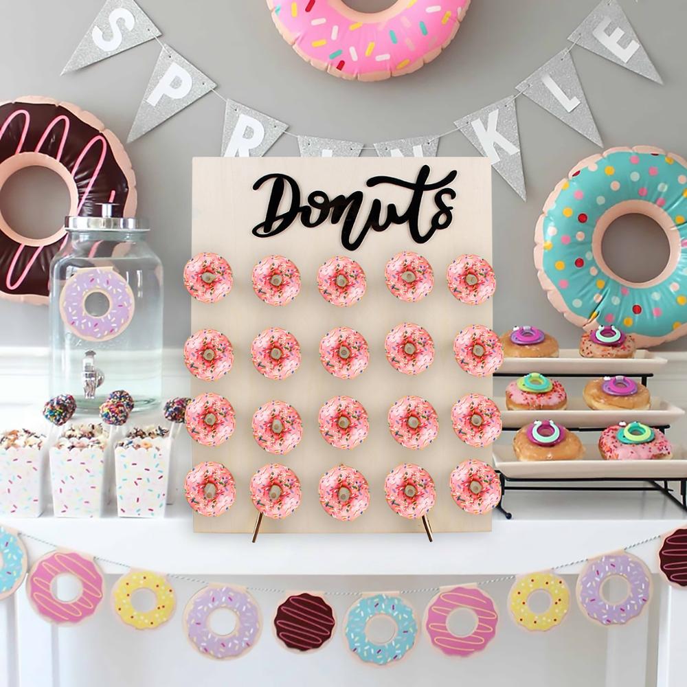 Munk vägg håller godis söt vagn munk födelsedagsfest tillbehör bröllop rustik inredning trä bröllop bord dekor baby shower