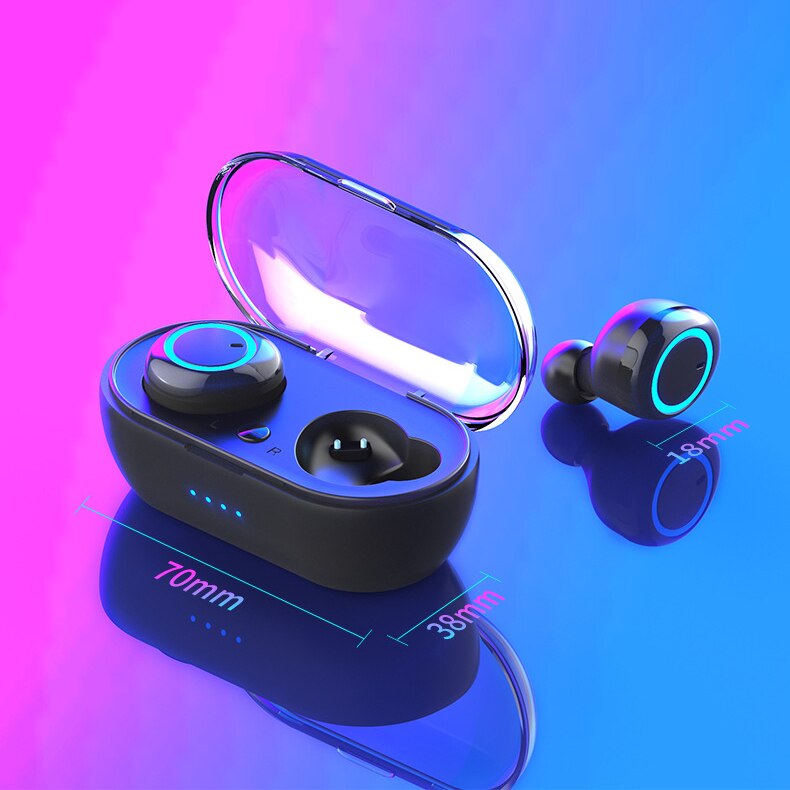 Newest Y50 TWS True Wireless Earphones With Microphones, CVC 8.0 Noise Reduction, 3H Playtime, IPX7 Waterproof