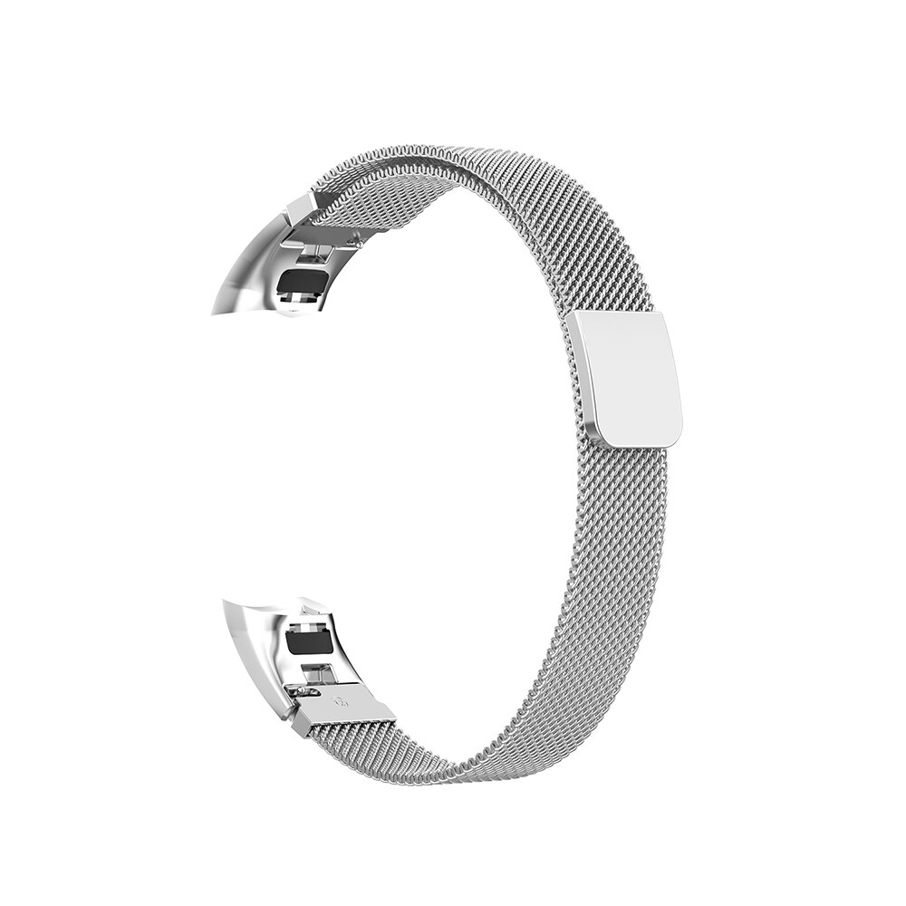 LEMFO Smart accessoires pour Huawei Honor Band 5 sangle remplaçable bande 4 Bracelet magnétique milanais acier inoxydable Anti-perte: silver