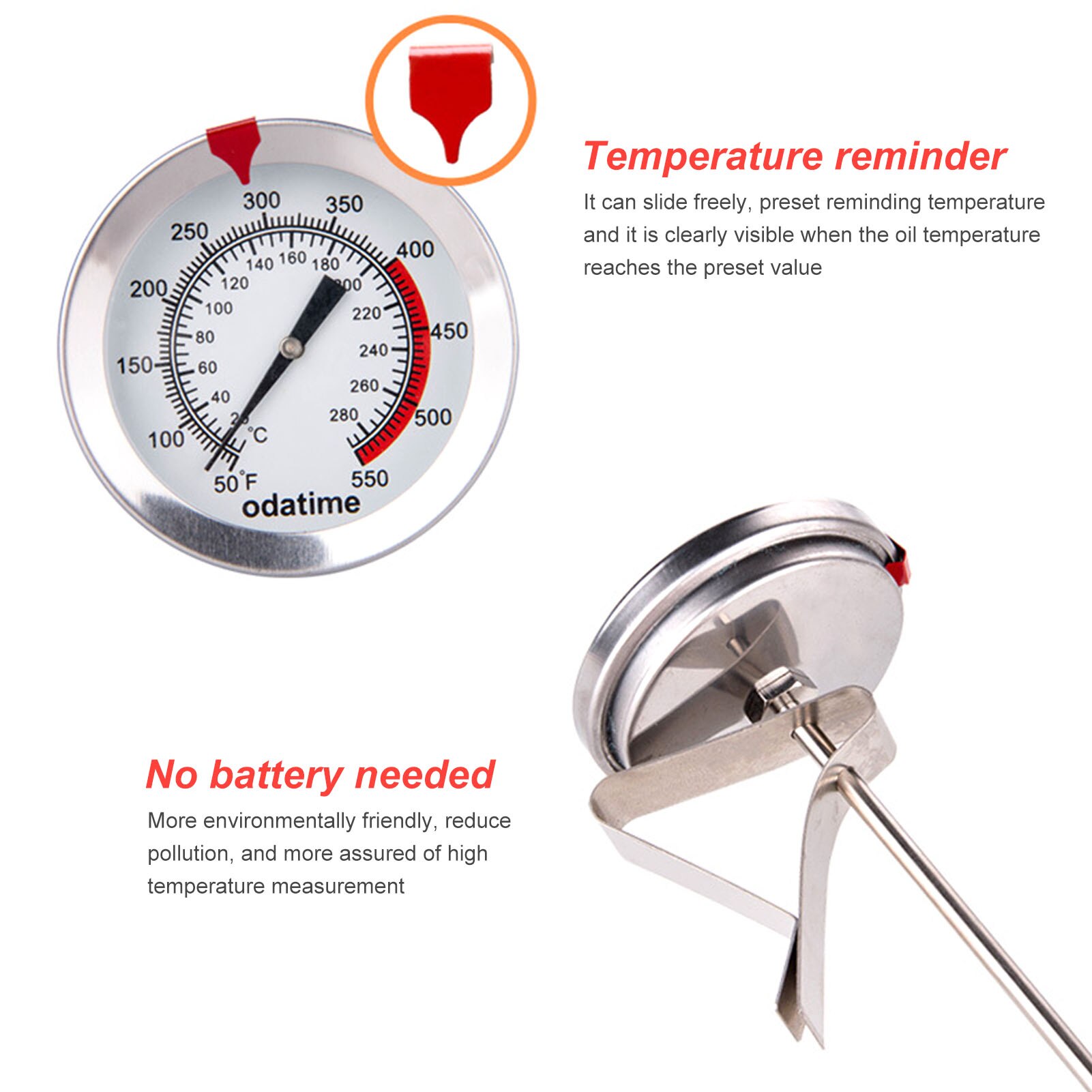 Newest Instant Read Meat Thermometer With Fixing Clip Long Stem BBQ Deep Fry Thermometer Baking Thermometer Barbecue Thermometer