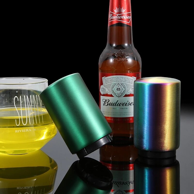 Automatic Beer Bottle Opener Stainless Steel Drinking Beverage Bottles Wine Openers Jar Opener Dining Bar Kitchen Gadgets