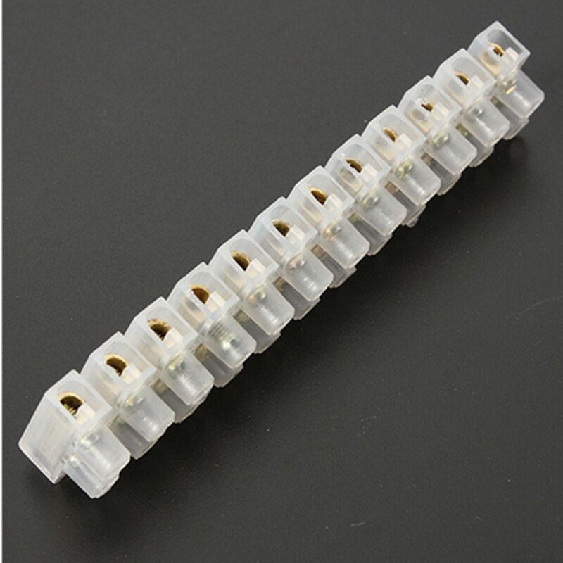 Screw Terminal Barrier Connector 2pcs Electrical Wire Connection 12Position Barrier Terminal Strip Block 30A