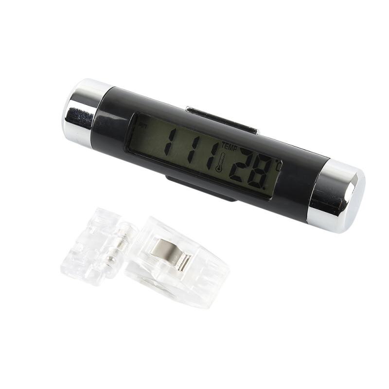 1Pcs Draagbare 2 In 1 Auto Digitale Klok En Temperatuur Display Elektronische Klok Thermometer Auto Auto Klok Kalender