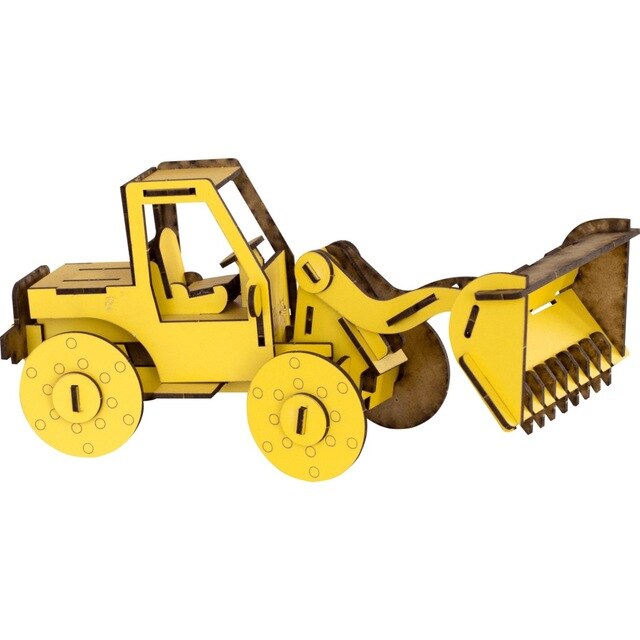 Houten speelgoedmodel voor kinderen en volwassenen - bedrijfsmachine (geel ) 424750287