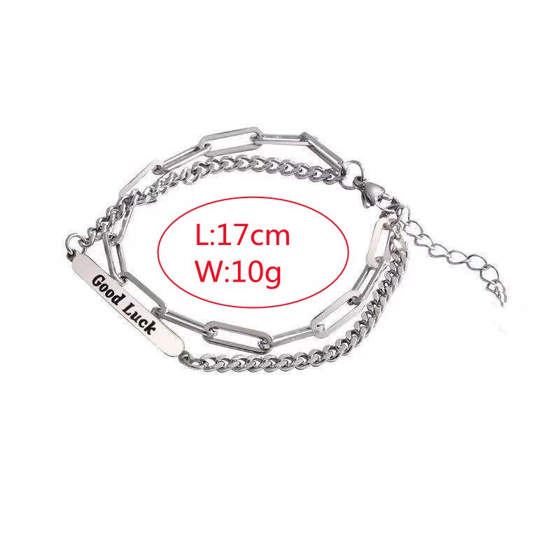 Vinden Me Eenvoudige Alloy Chain Armband Voor Vrouwen Multi Layer Hip Hop Tag Hanger Paar Armband Mode-sieraden Accessoires