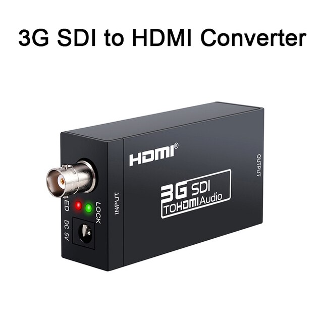 3G HDMI to SDI Converter / SDI to HDMI Adapter Audio HD-SDI/3G-SDI Adapter BNC 1080P DAC Converter for Monitor HDTV: SDI TO HDMI / EU Plug