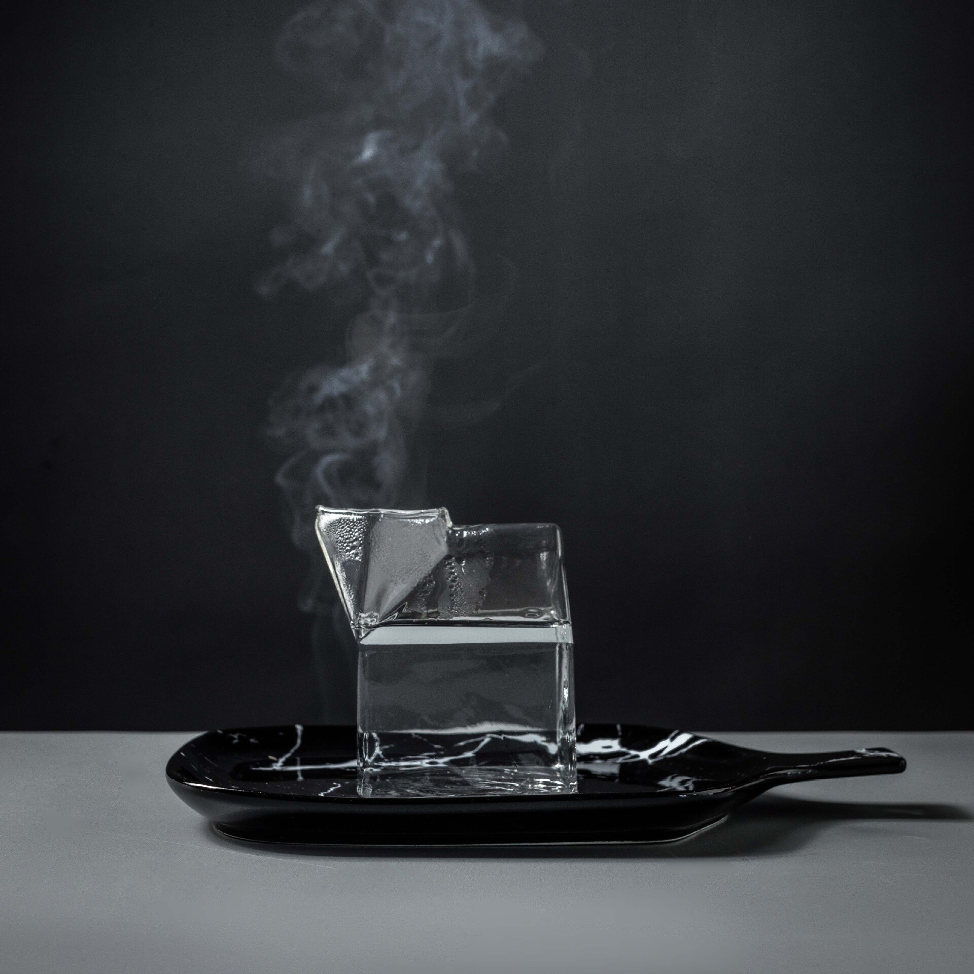 Square High Temperature Glass Milk Box Half Pint Milk Box Cup Nutritious Breakfast Can Be Microwave