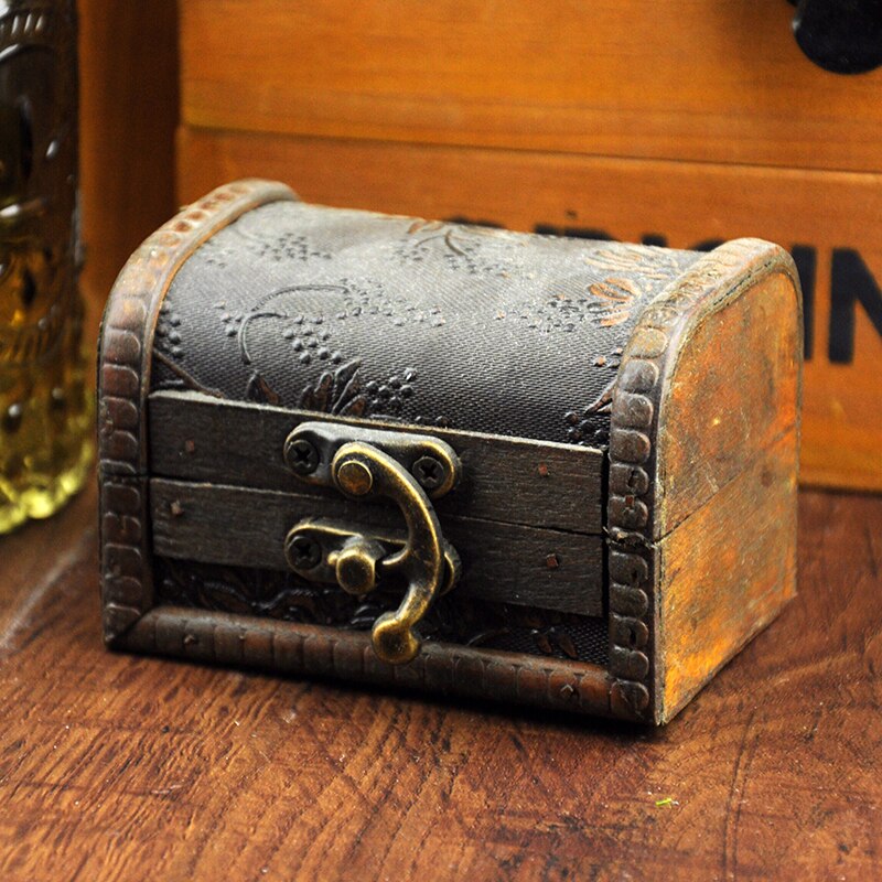 Mini Jewelry Storage Box Imitation of Ancient Handmade European Style Wooden Case Photo Studio Props Photography Background