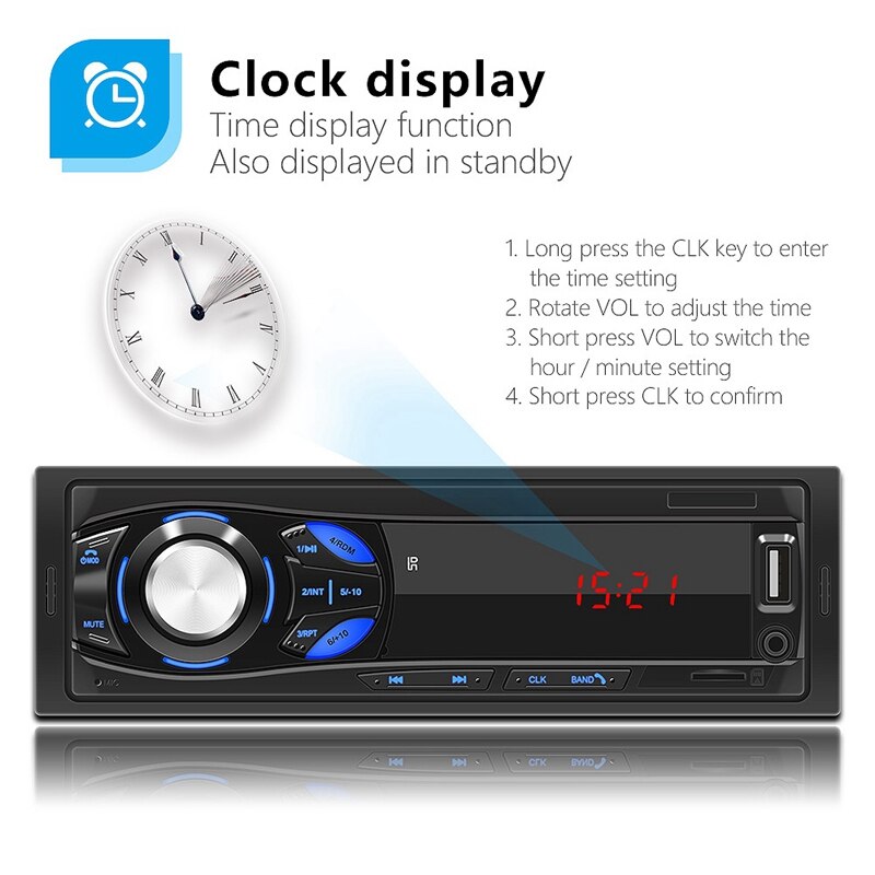 1Din 12V Auto Radio Bluetooth Auto MP3 Speler Usb Aux Fm Auto O Stereo Radio Auto Speler Auto Stereo O