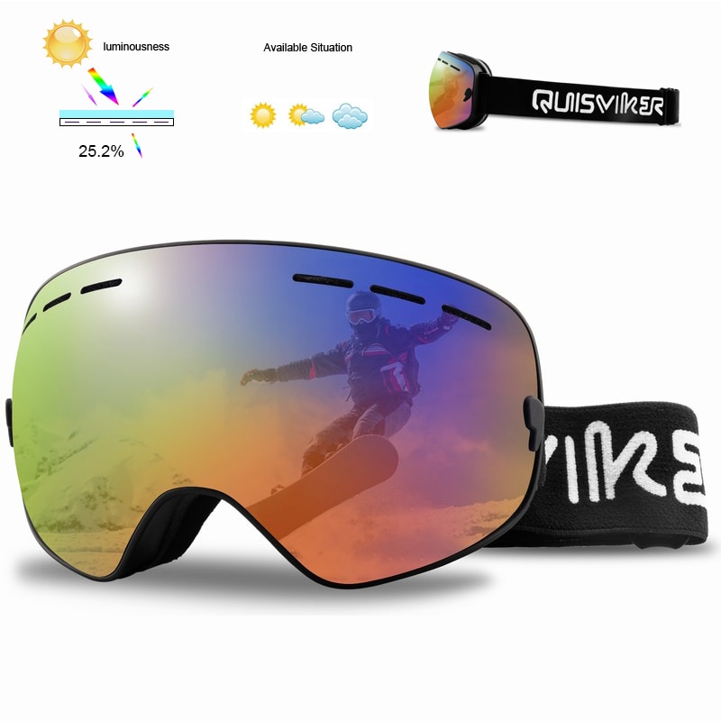 Quisviker dubbellaags anti-condens skibrillen sneeuw snowboardbrillen skibrillen sneeuwscooterbrillen skimaskers: Sq11