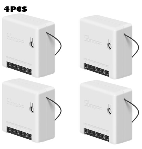 Sonoff-mini interruptor wi-fi, interruptor inteligente bidirecional, automação da casa, controle remoto, funciona com alexa, 1 a 10 unidades: MINI 4 pcs