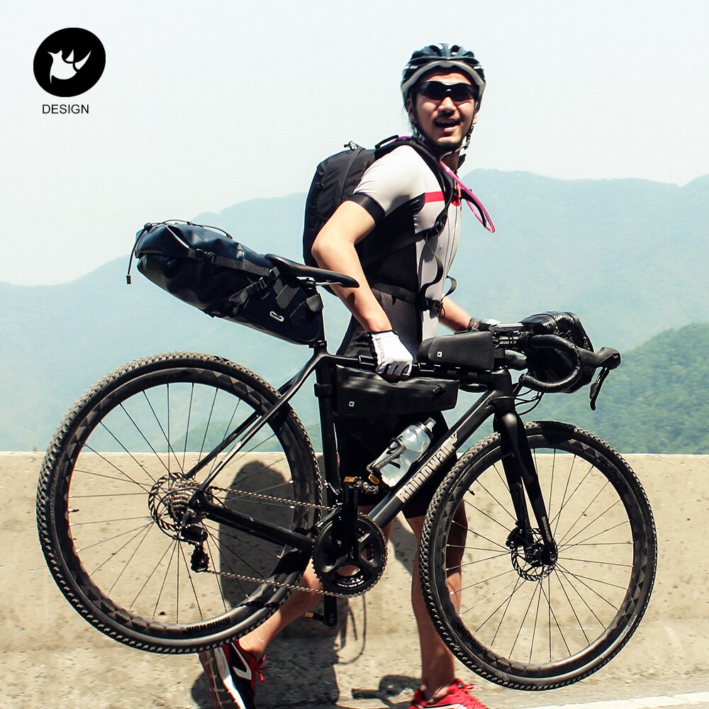 Rhinowalk Bike Front Tube Bag Waterproof Bike Frame Bag Black MTB Pannier Packing Pouch Cycling Accessories