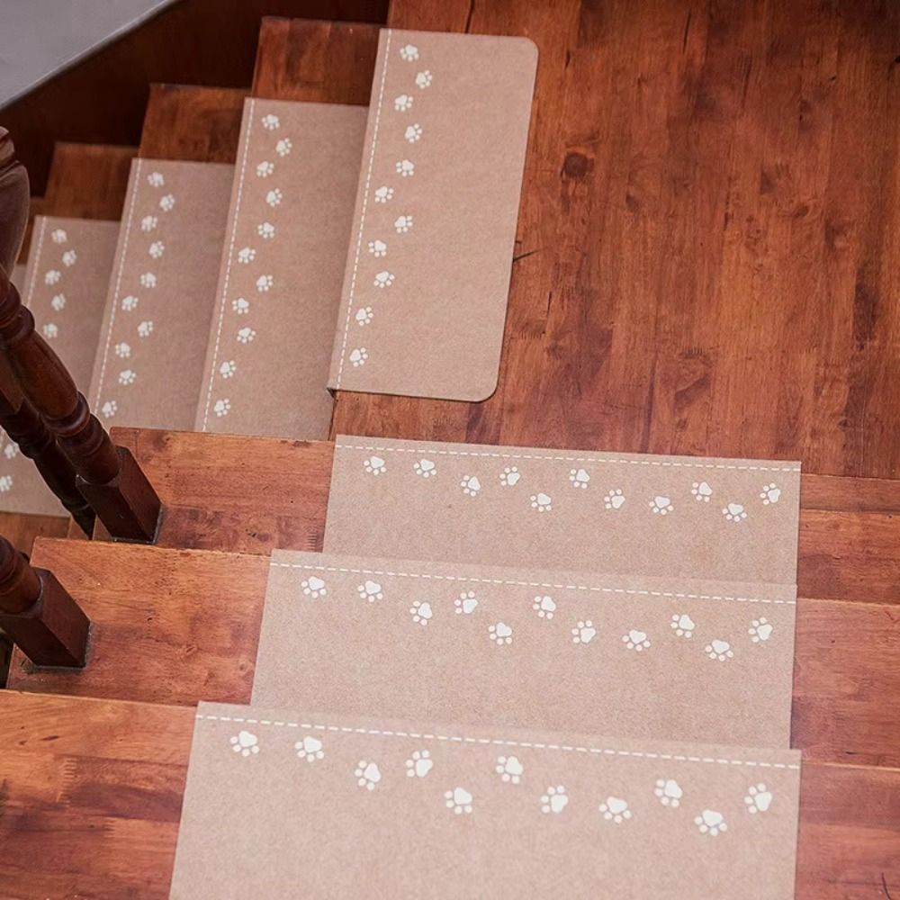 Self Adhesive Luminous Bear Claw Stair Mat Washable Water Absorbing Stair Step Mat Safety Mute Step Rug Carpet Floor