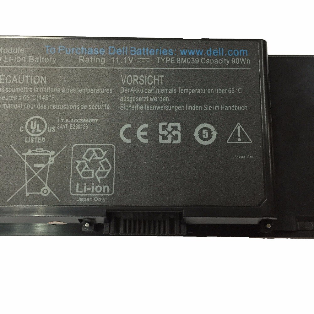 Batería Original para portátil Dell Precision M2400, M4400, M6400, M6500, 11,1-312, C565C, DW842, KR854, J012F, 0873 V, 90Wh/9 celdas