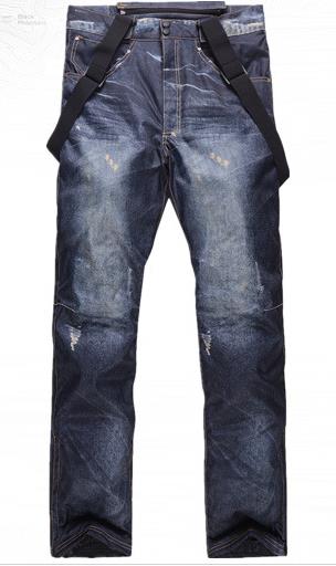 Jean Snowboard Broek Bretels Denim Ski Broek mannen Skate Sneeuw Board Waterdichte Thermische Broek Volwassen Pantalones: Black / S
