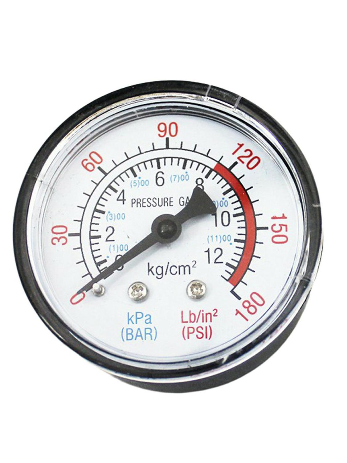 Y50 Portable Air Compressor Pressure Gauge Pressure Calibrator Dual Scale Manometer Horizontal 1 / 4 Pressure Gauge