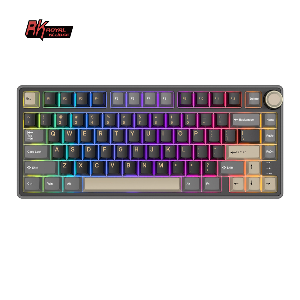 Royal Kludge RK R75 clavier de jeu filaire 80 touches 80% joint rvb rétro-éclairé clavier mécanique remplaçable à avec capuchons de touches MDA PBT