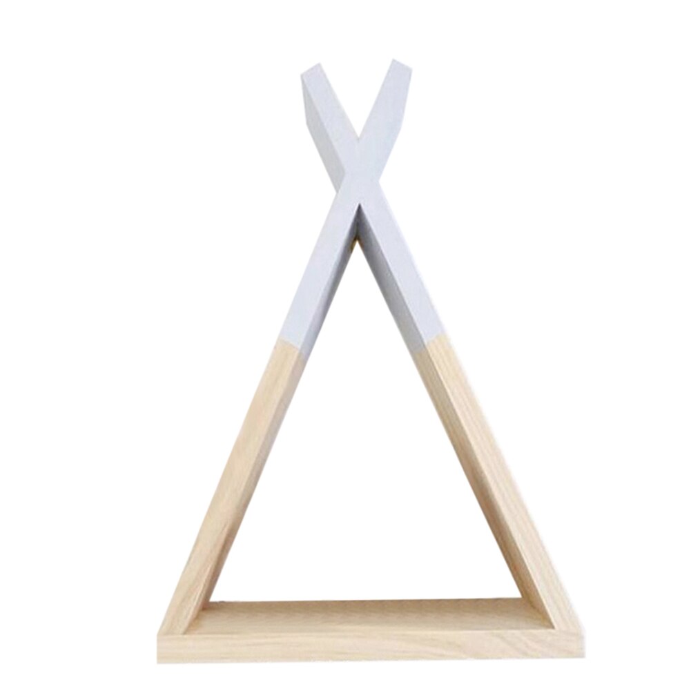 23*39cm triangel vägg ram hus hylla display rack dekorera vardagsrum sovrum barnrum hantverk förvaringsställ: Grå