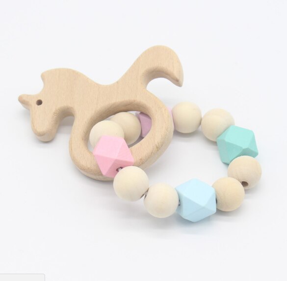 Wooden Baby Bracelet Animal Shaped Jewelry Teething For Baby Toy: Hippocampus