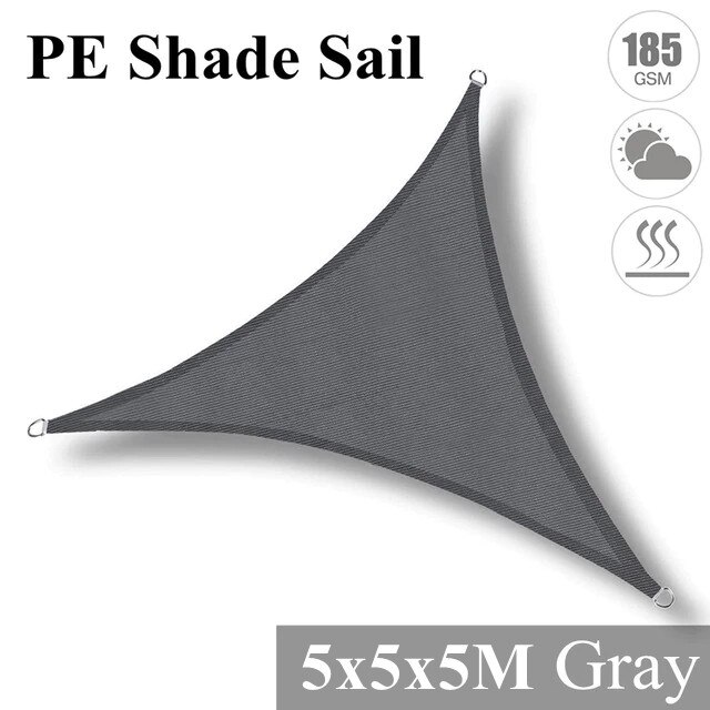 5x4M 3x2M Grau Rechteck HDPE Sonne Sonnensegel Baldachin UV Block Markise Für draussen terrasse Garten Hinterhof Gewächshaus Schatten Tuch: grau 5x5x5M