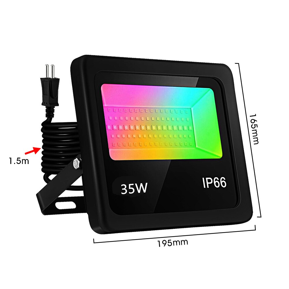 35W Led Spotlight Rgb Flood Light Outdoor/Indoor Met App Controle Muziek Sync Timer Dimmen Licht Kleur Veranderende schijnwerper