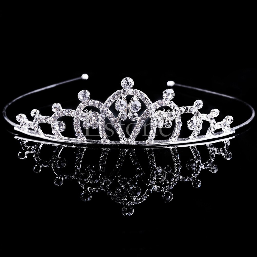 Vintage Bruiloft Bruids Kristal Strass Hoofdband Kroon Haar Accessoires Tiara U90E