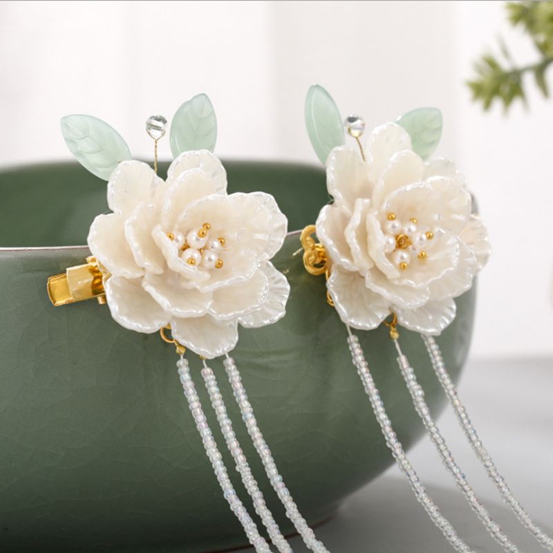 Chinese Haarspeld Hanfu Haar Accessoire Lange Kwast Haarspeldjes Bloem Haarspeld Haarspelden Vrouwen Haarspeldjes Accessoires Kerstcadeau