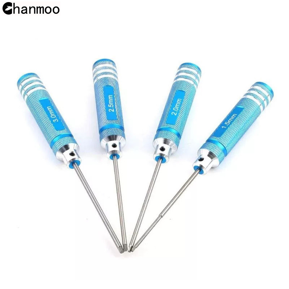 Destornillador hexagonal Universal H1.5/2,0/2,5/3,0mm, herramientas de controlador de llave Allen para coche teledirigido Tamiya HPI HSP Traxxas Losi Axial Kyosho