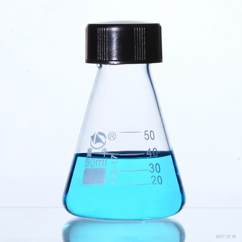 3pcs/set Conical Glass Flask with screw cap Thicked borosilicate glass triangle Erlenmeyer flask laboratory equipment