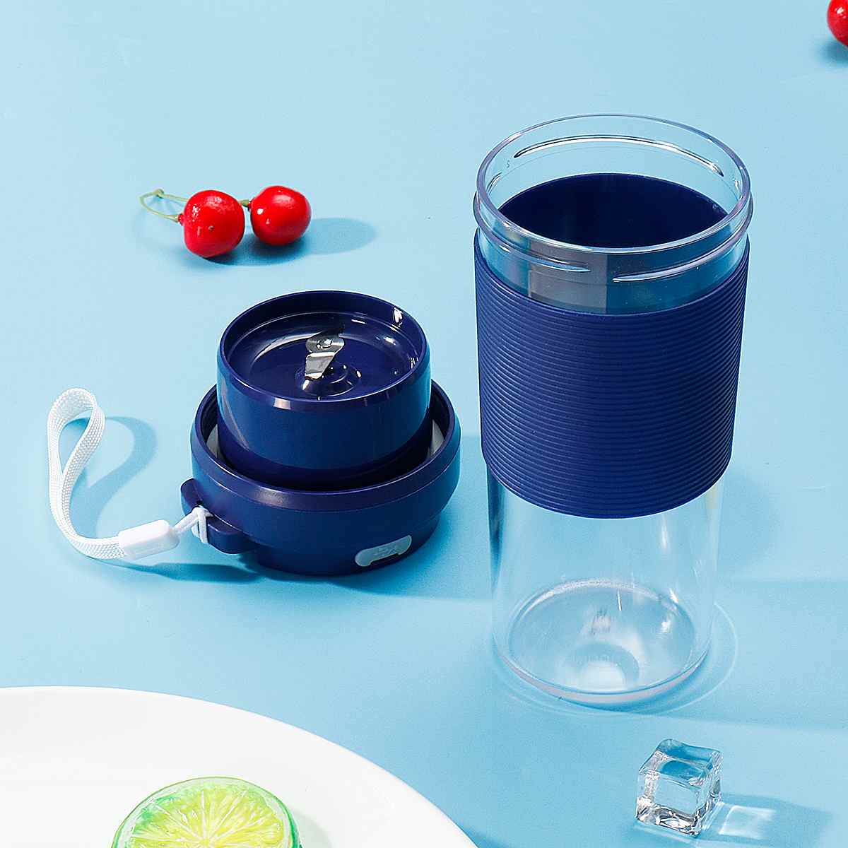 Draagbare elektrische sapcentrifuge, 400ml kleine fruitbekers, keukenmachine, mixer, mini-usb-oplaadbaar, 40 seconden snelle sapcentrifuge