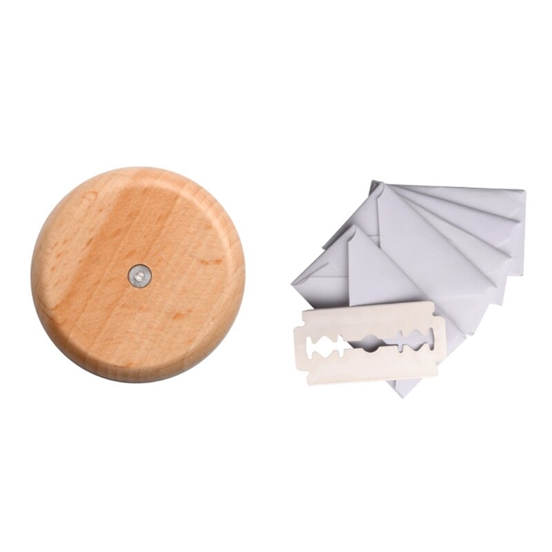 Cuchillo de madera para pan, maquinilla de afeitar con bolsa de almacenamiento, herramienta de corte de puntuación de masa Lame de pan redondo para panaderos de masa de pan DIY: 1