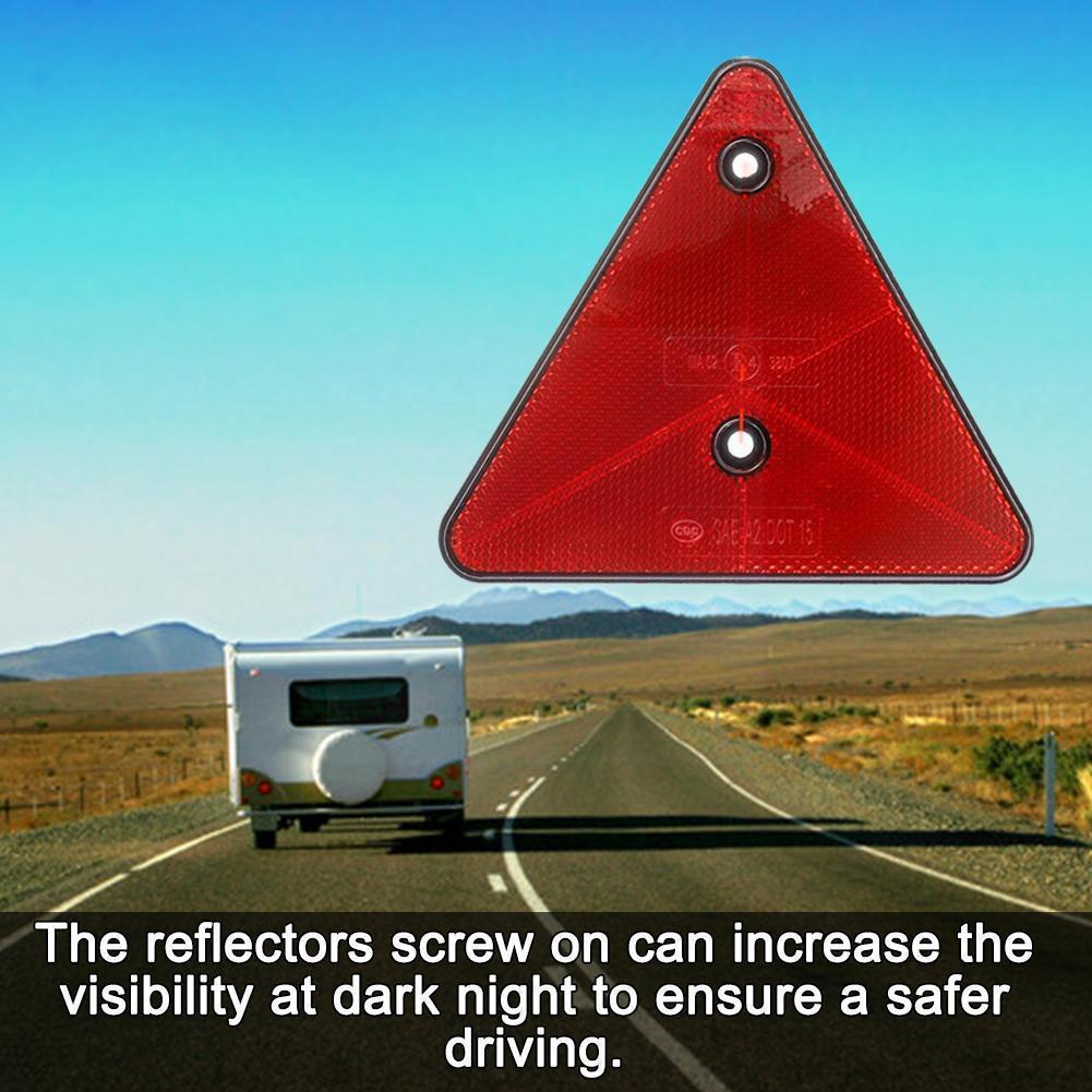 1pcs Triangle Reflector Red Reflective Triangular Safety Warning Reflectors for Trailer RV Camper Caravan Truck Tractor