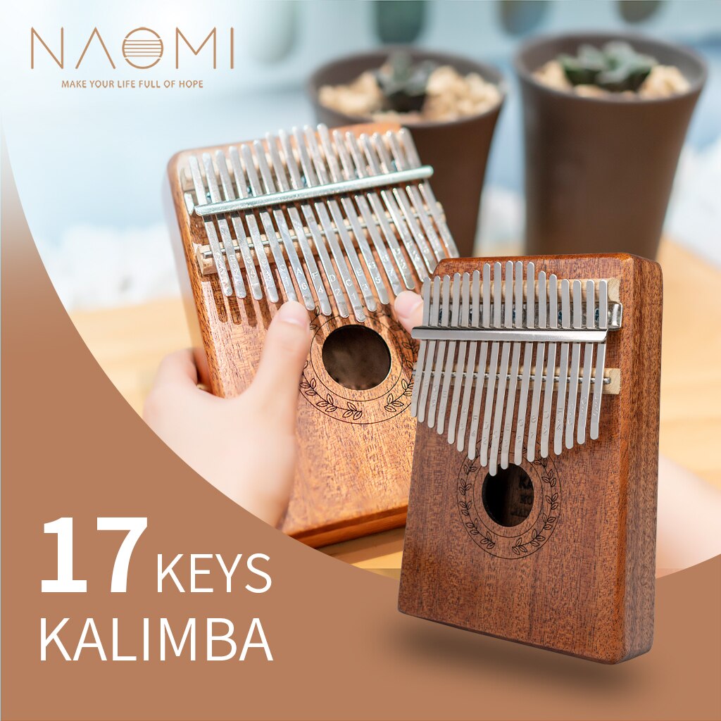Naomi 17 Toetsen Kalimba K04-S Sapele Materiaal Kalimba Vinger Piano Instrumenten Kinderen