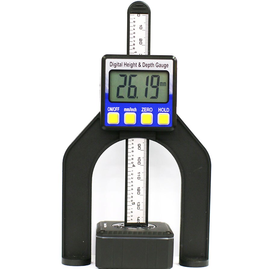 Digital Depth Caliper height gauge Digital Tread Depth Gauge LCD Magnetic Self Standing Aperture 0-80mm