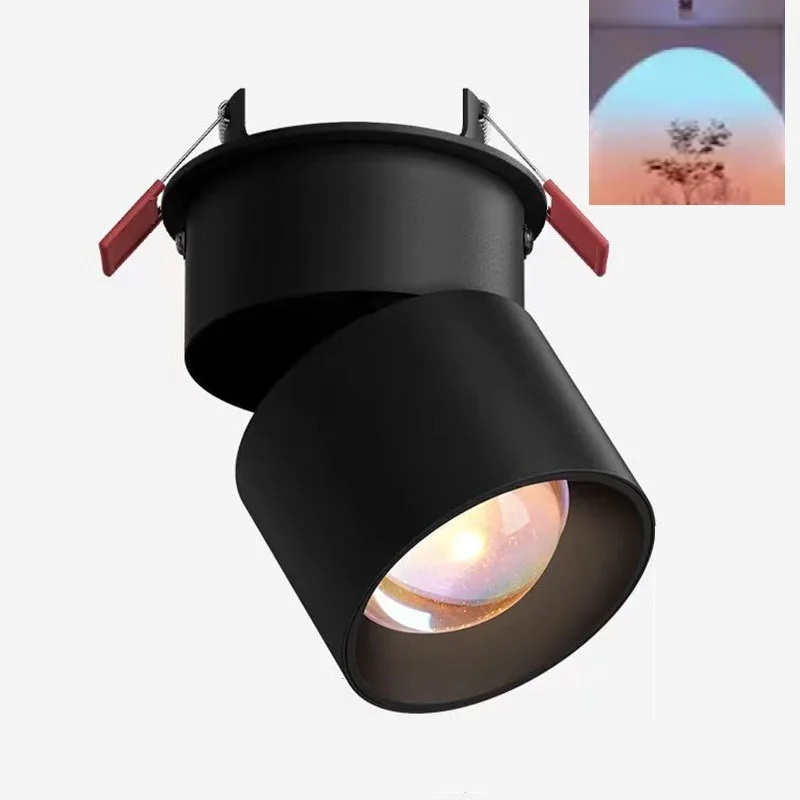 Regenboog LED-spot Kleine Mini Zonsondergang Projectielamp Sfeer Nachtverlichting Kamer Muur Podium Bar DJ Evenementen Decor Armaturen: Licht Geel