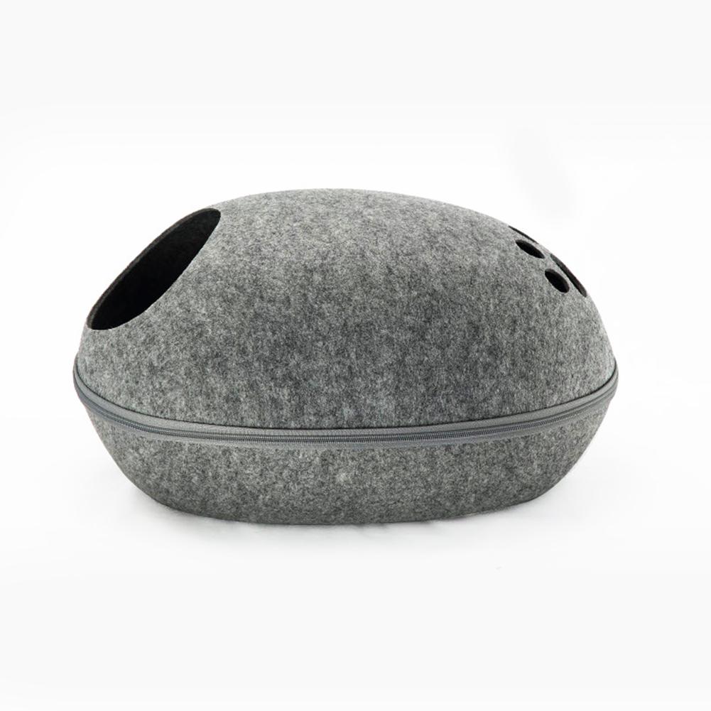Kat Huis Nest Met Rits Afneembare Kussen Hond Mat Eivorm Hond Kennel Kat Bed Vilt Doek Katten Grot Slapen mat Huisdier Bed: gray