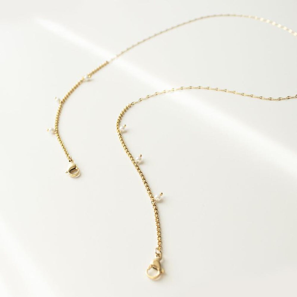 Aankomst Metalen Ketting Parel Masker Ketting Glazen Ketting Mode Eenvoudige Anti-Verloren Decoratieve Ketting Dames Party
