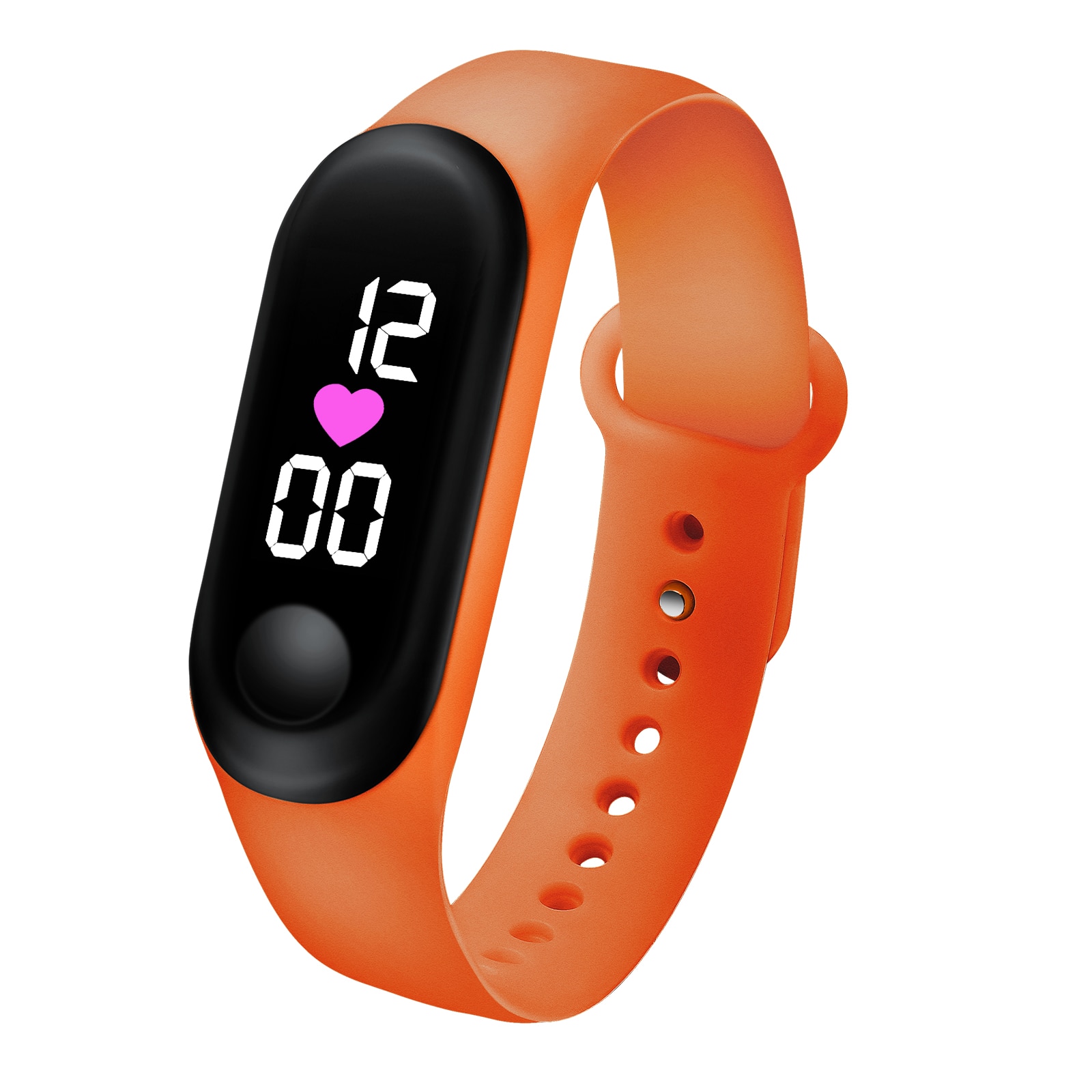 Reloj sencillo deportivo para hombre y mujer, reloj LED rectangular, reloj Digital electrónico resistente al agua para hombre y mujer, reloj Digital para parejas: M3H-Orange
