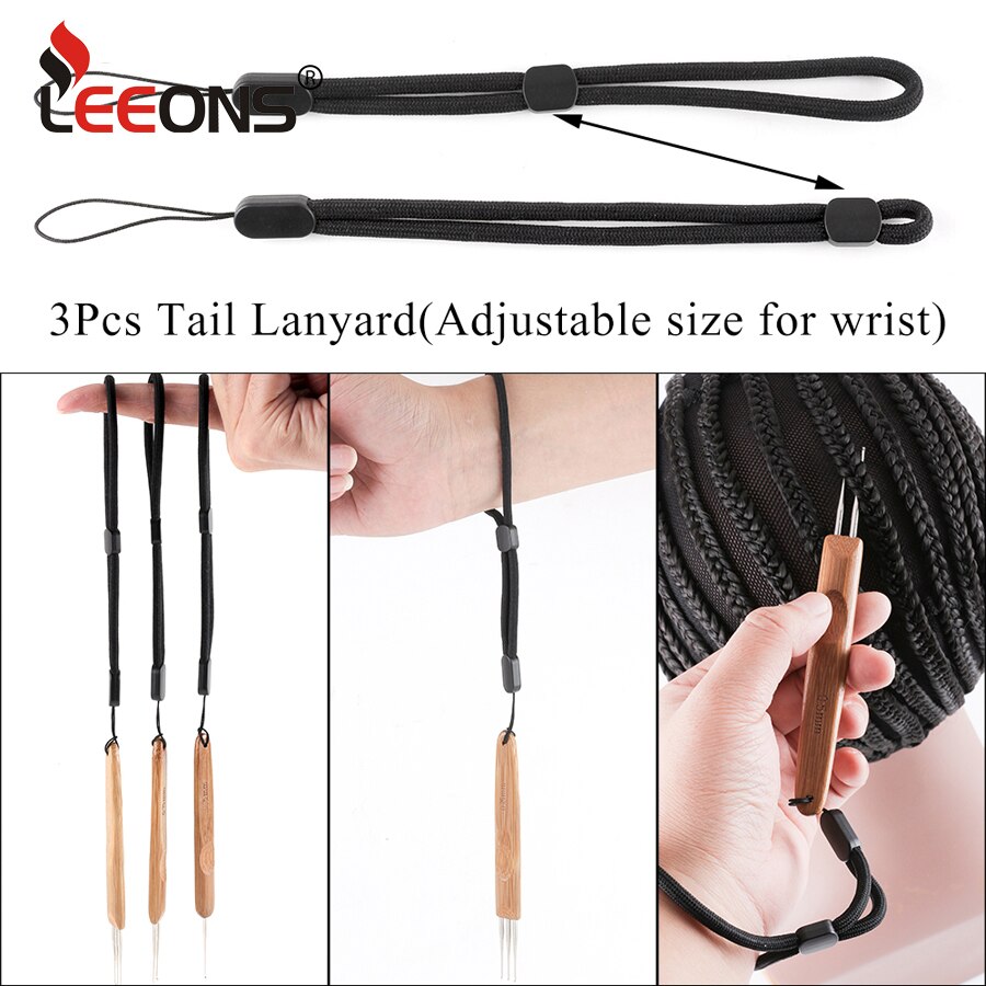 0.75Mm Crochet Hooks Dreadlock Hair Braids Needle Single Double Hook Crochet Tools Bamboo Handle Crochet Needles For Braid Craft