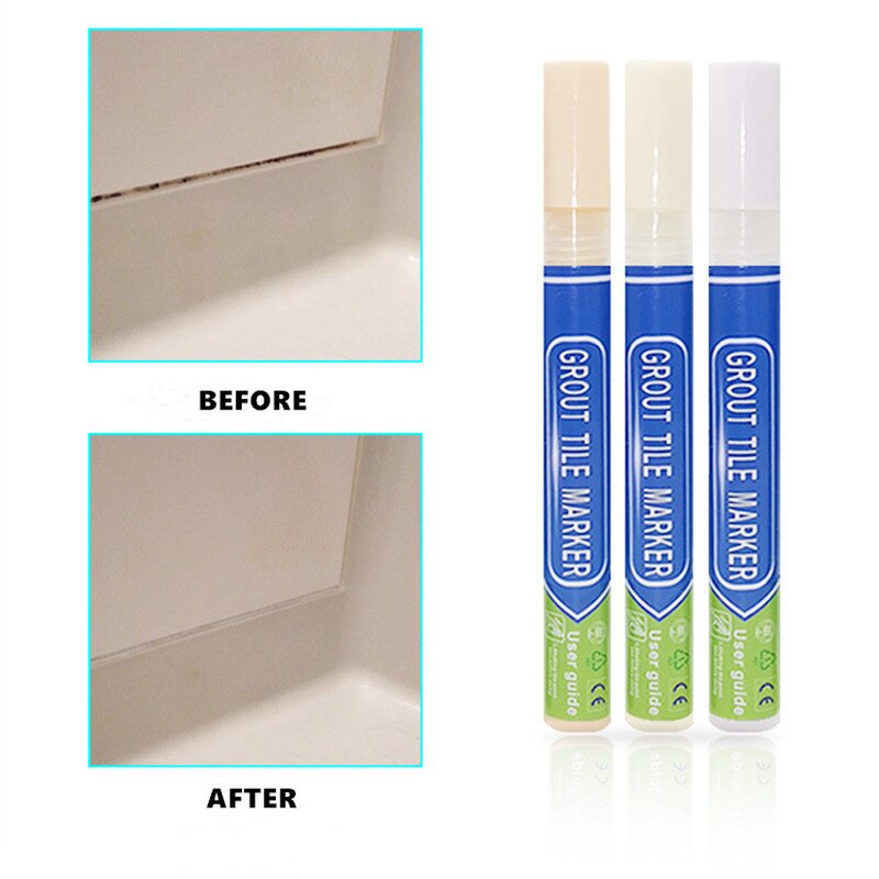 Stylo de peinture mural en porcelaine pour salle de bains, 1 pièce, réparation des espaces, stylo de couleur, recharge de carreaux blancs, stylo de coulis, imperméable, agent de remplissage anti-moisissure