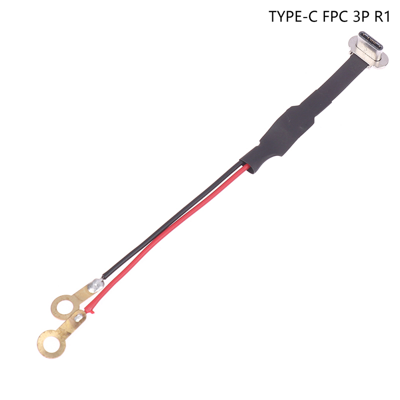 Conector Micro USB tipo C FPC, 2 pines, 3 pines con resistencia R1, Cable plano suave, Cable de carga macho, extensión de Cable de carga rápida para teléfono: Marfíl