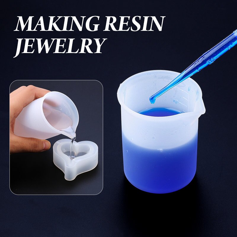 100ML Easy to wash Silicone Measuring Cup Graduated Beaker Epoxy Resin Glue Tools Cooking Baking Kitchen Measuring Tools